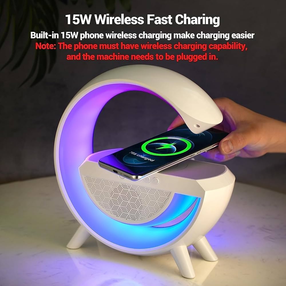 Led wireless charging speaker lamp