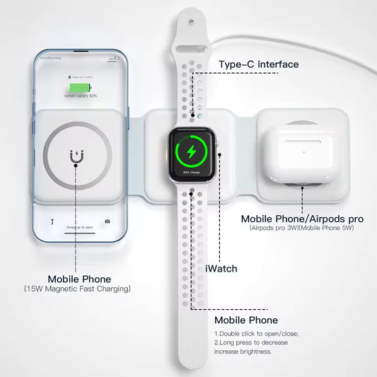 3 in 1 foldable wireless charger